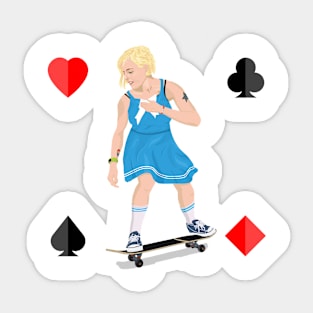 Skater Alice (Modern Alice in Wonderland) Sticker
